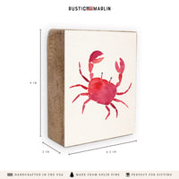 Watercolor Crab Block Sign