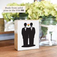 Grooms Rainbow Heart Block Sign