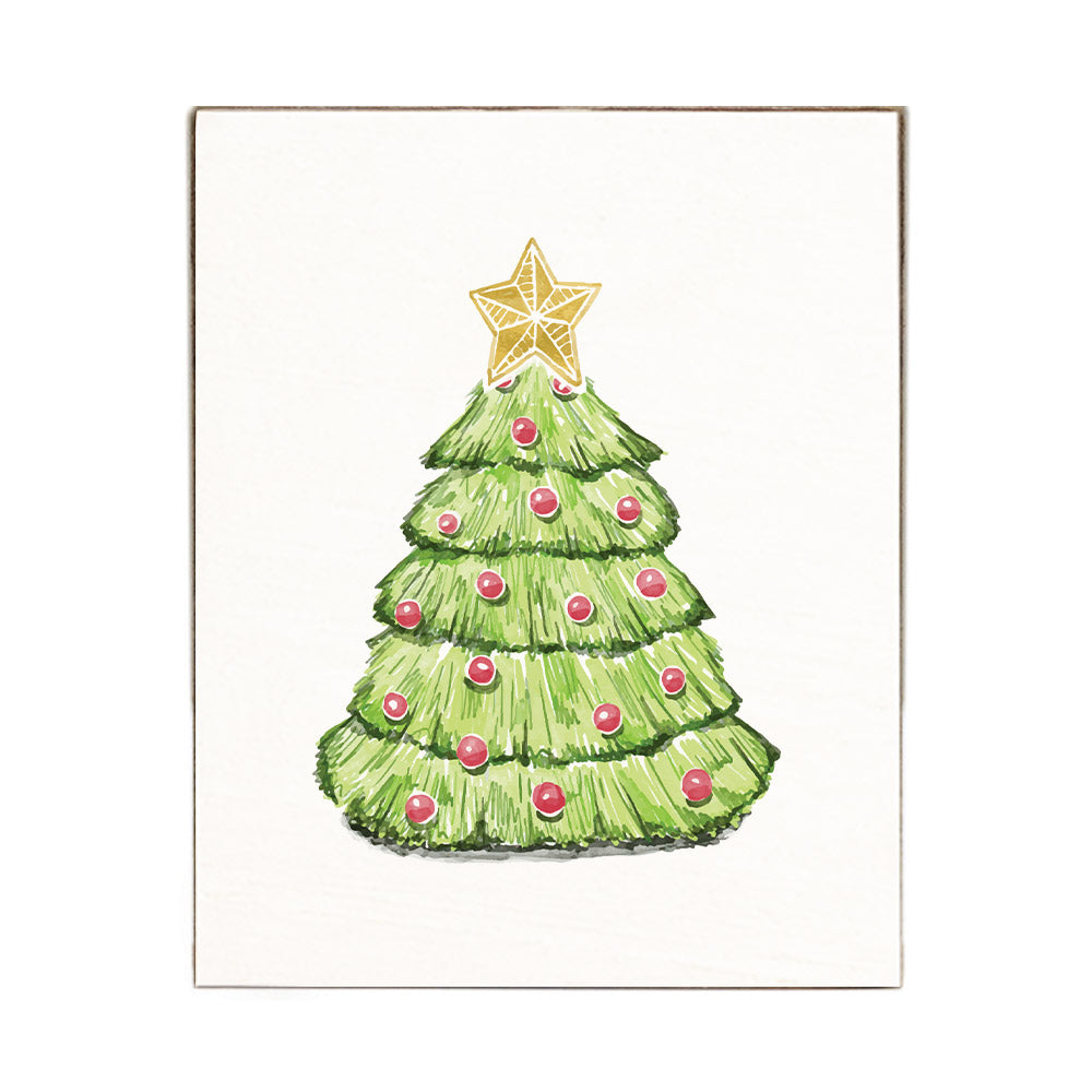 Christmas Tree Block Sign