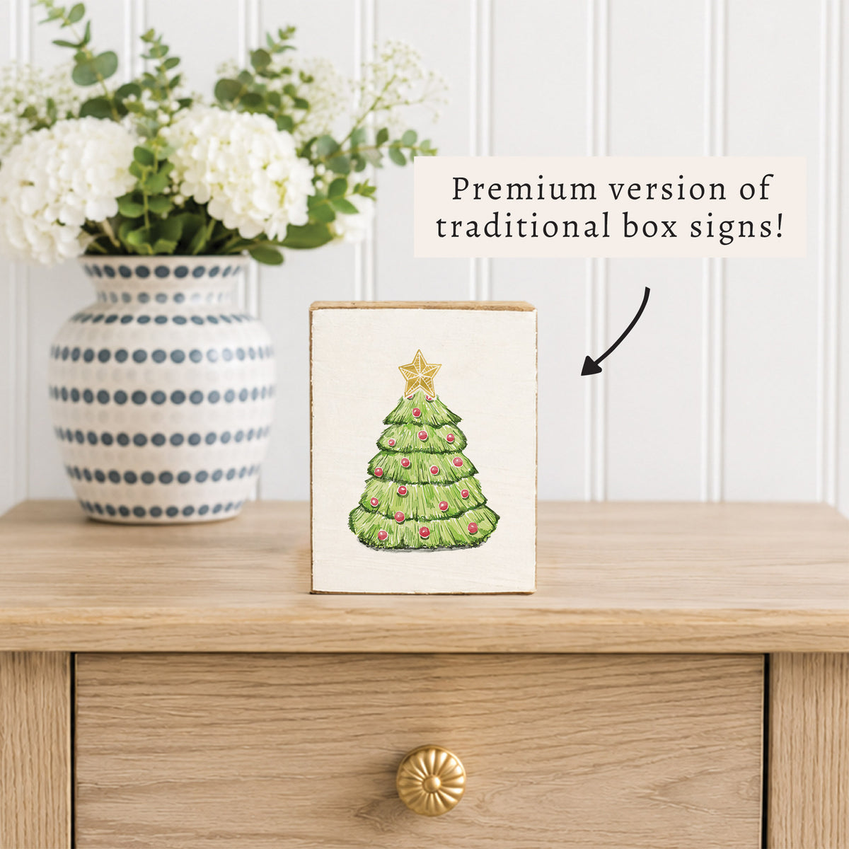 Christmas Tree Block Sign