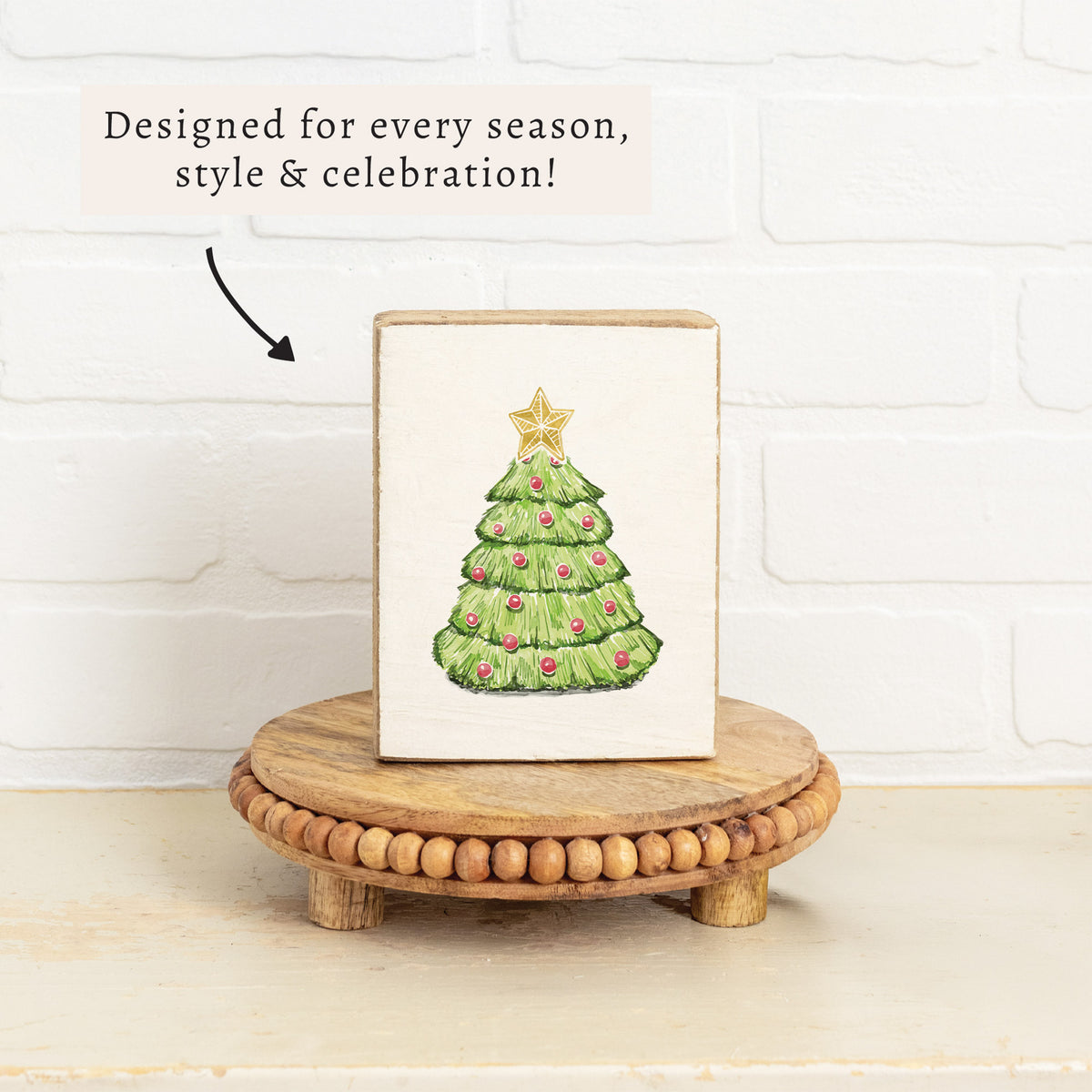 Christmas Tree Block Sign