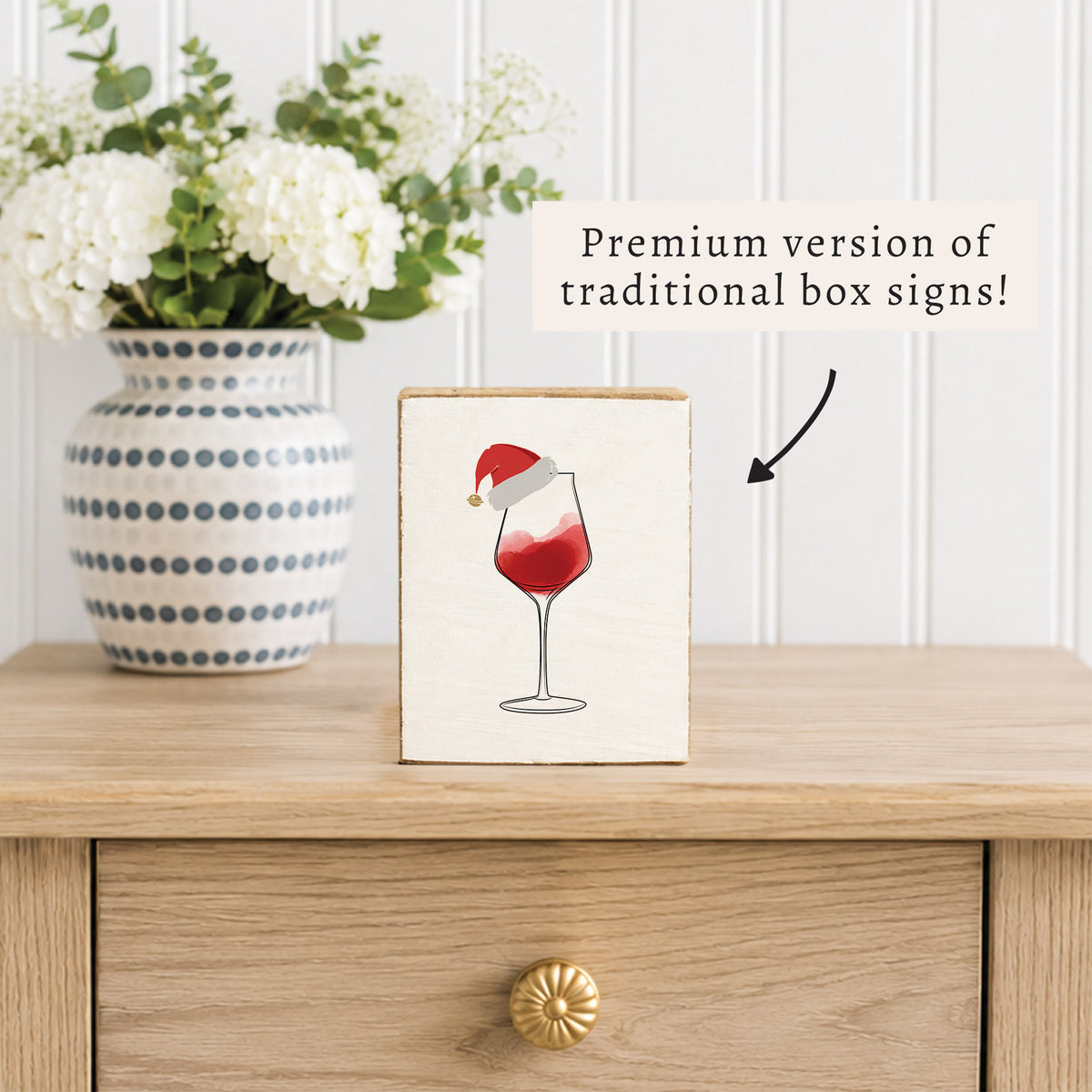 Santa Wine Block Sign