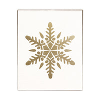 Gold Snowflake Block Sign