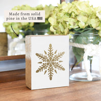 Gold Snowflake Block Sign