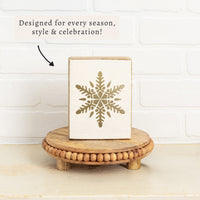 Gold Snowflake Block Sign