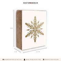 Gold Snowflake Block Sign