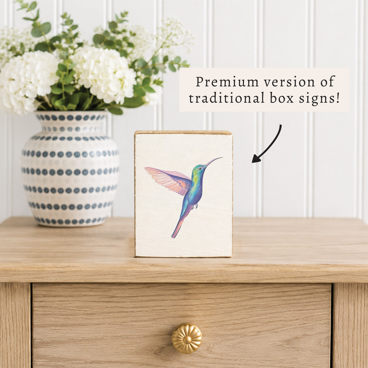 Hummingbird Block Sign