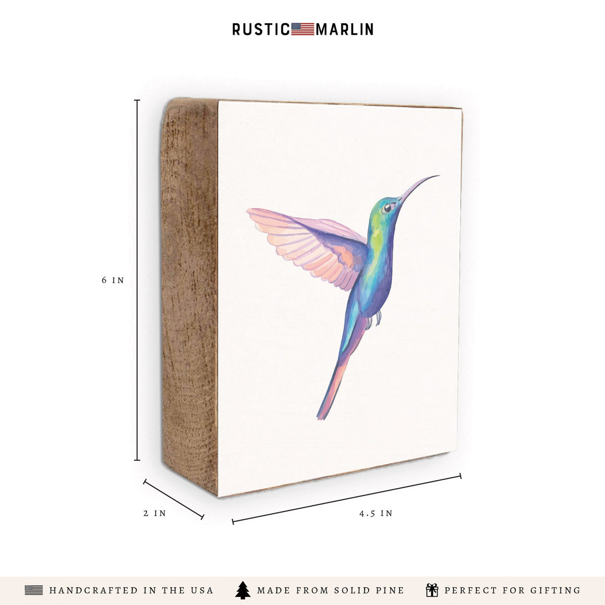 Hummingbird Block Sign