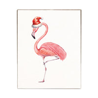 Flamingo Santa Block Sign