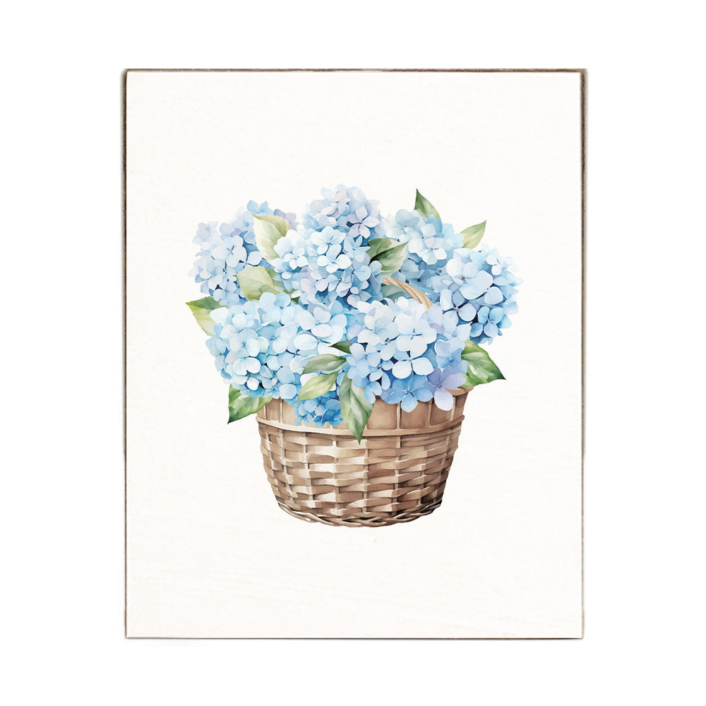 Hydrangea Basket Block Sign