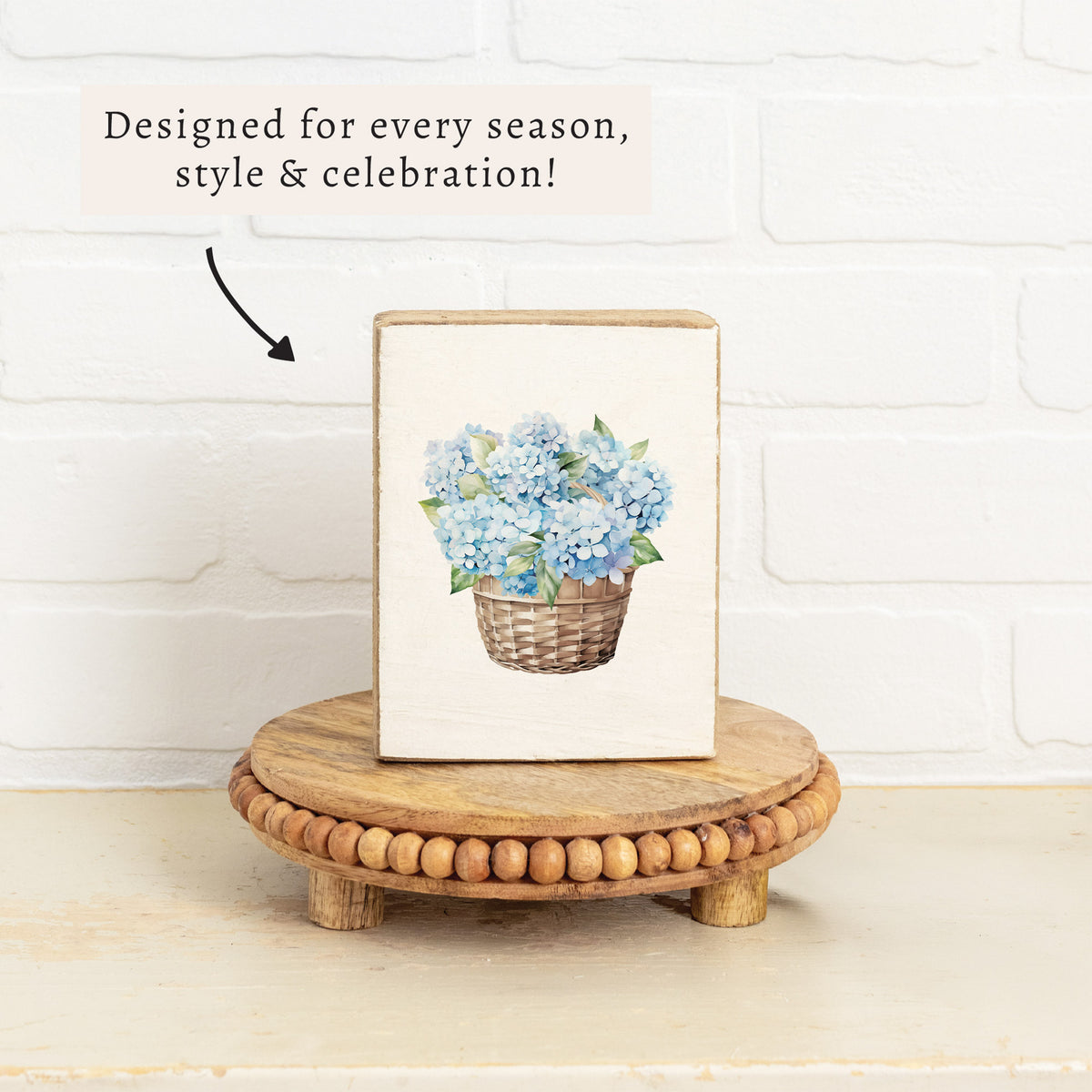 Hydrangea Basket Block Sign