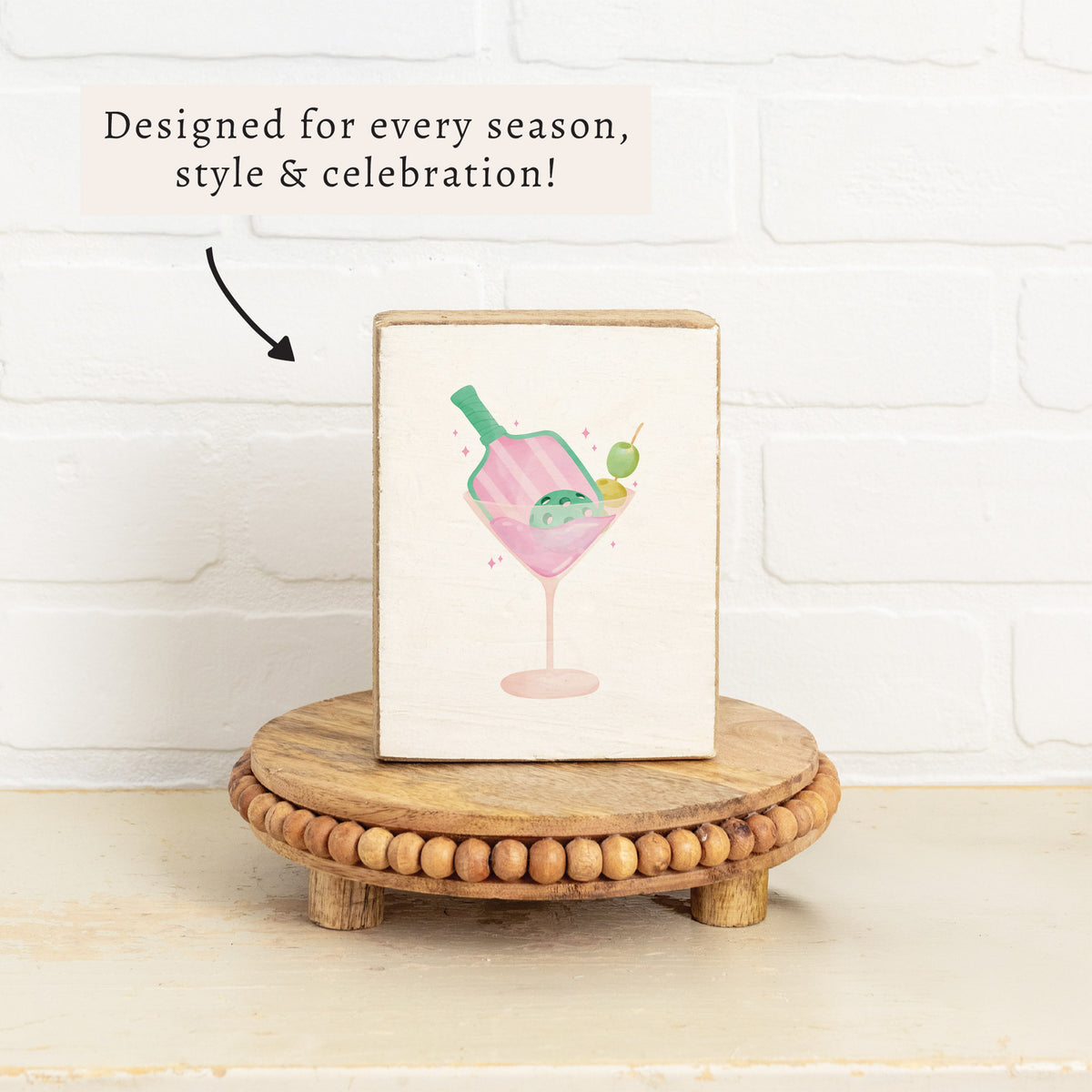 Pickleball Martini Block Sign