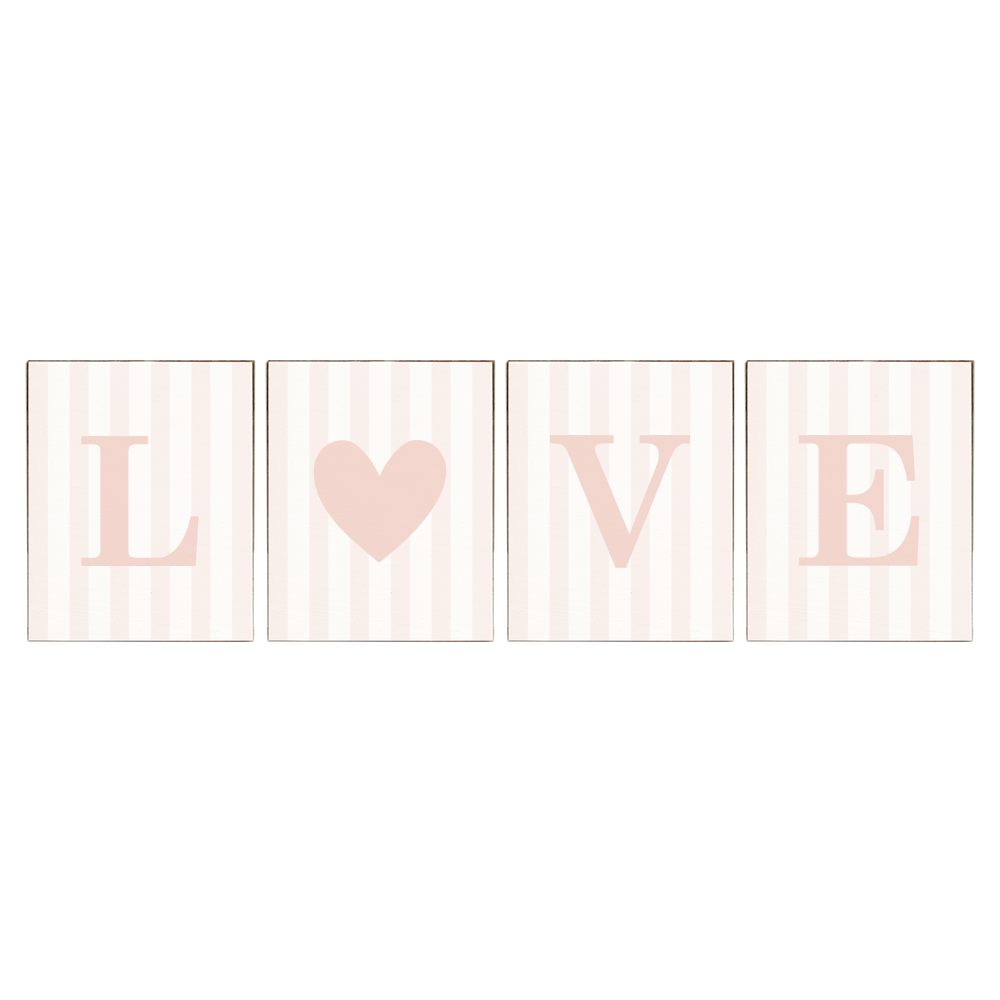 Love Heart Stripes Block Sign Bundle