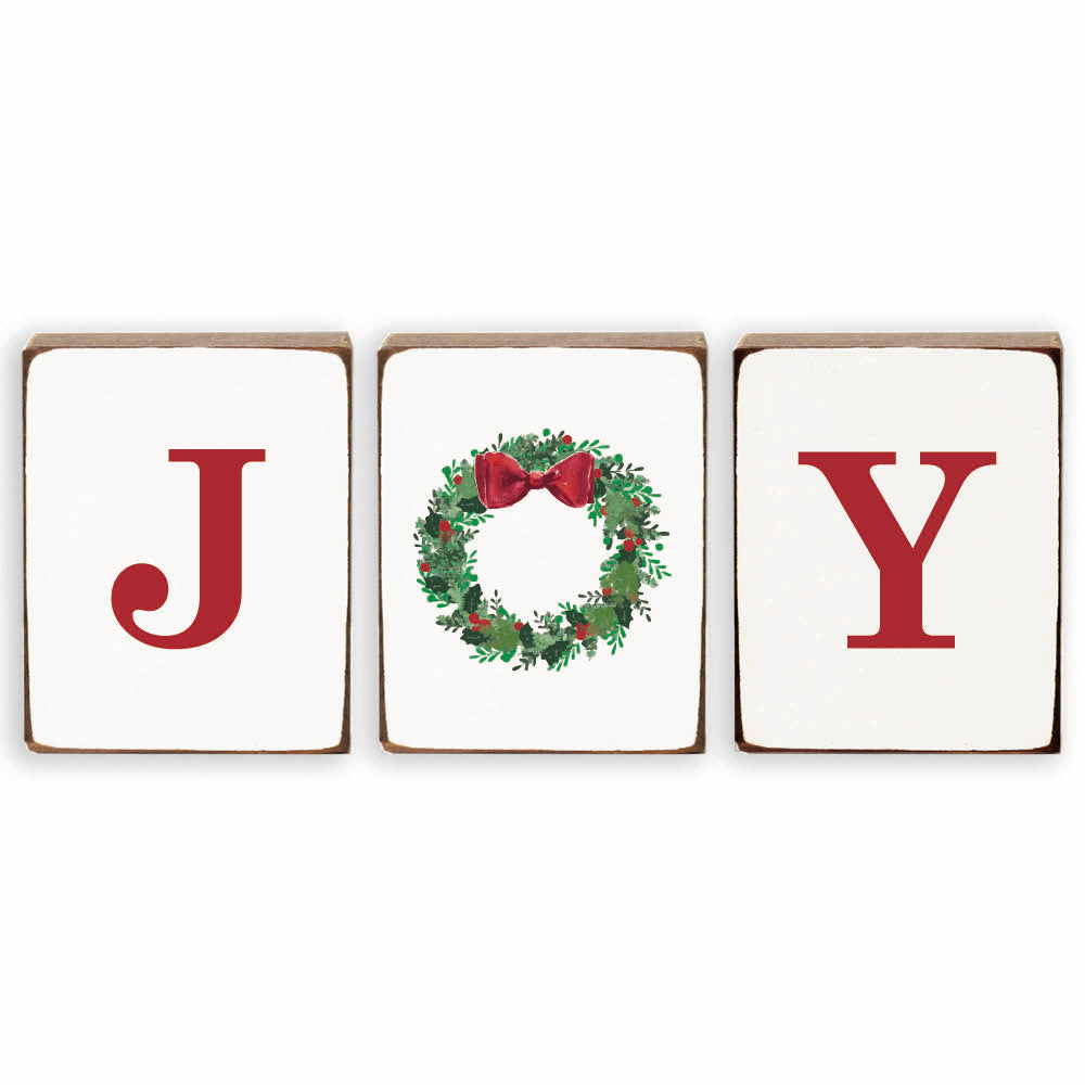 Joy Wreath Decorative Block Bundle