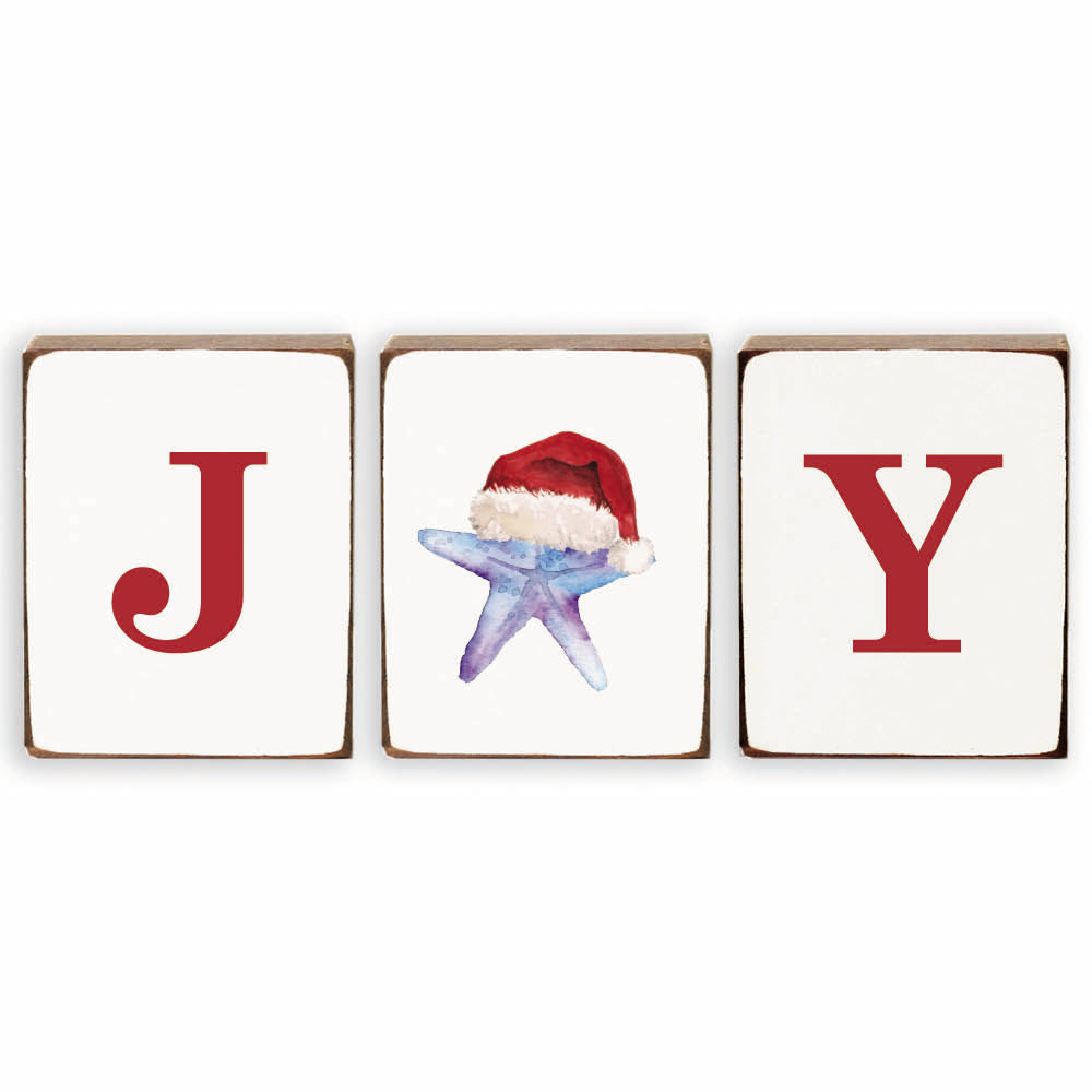 Joy Starfish Santa Decorative Block Bundle