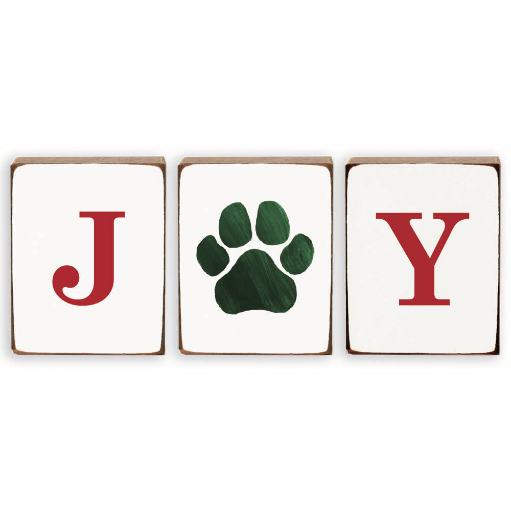 Joy Paw Print Decorative Block Bundle