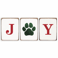 Joy Paw Print Decorative Block Bundle