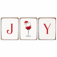 Joy Santa Wine Decorative Block Bundle