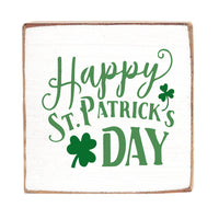 Happy St. Patrick's Day Decorative Square Block Sign