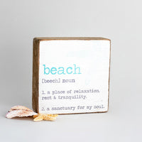 Beach Definition Block Sign