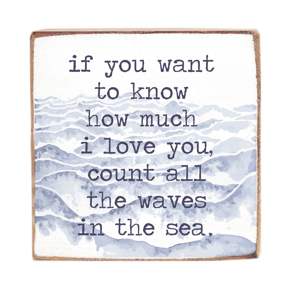 Waves In The Sea Square Block Sign