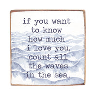 Waves In The Sea Square Block Sign
