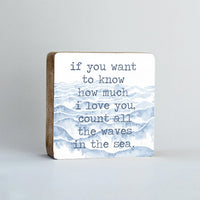 Waves In The Sea Square Block Sign