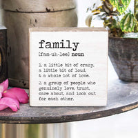 Family Definition Block Sign