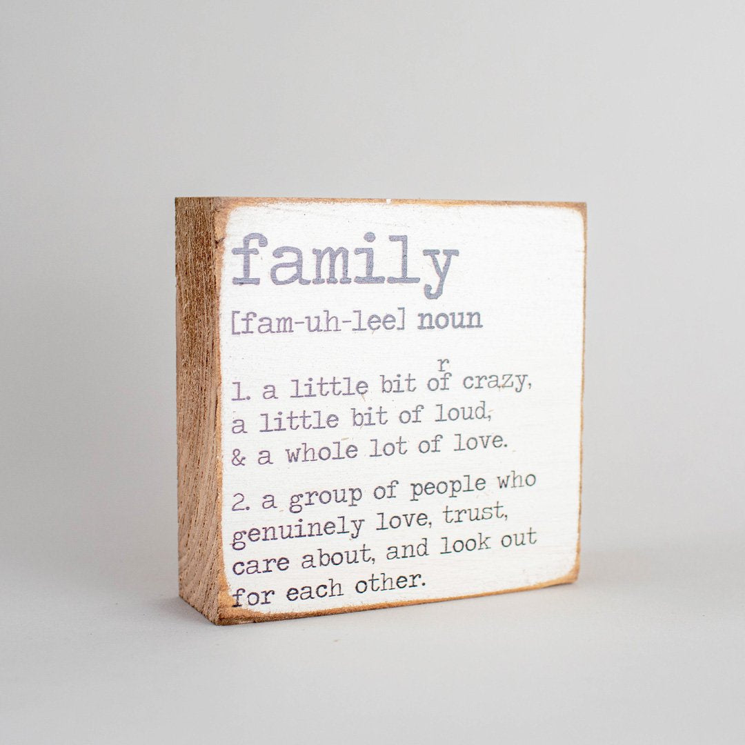 Family Definition Block Sign