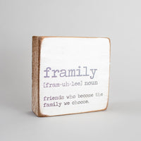 Framily Definition Block Sign