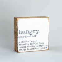 Hangry Definition Wood Block