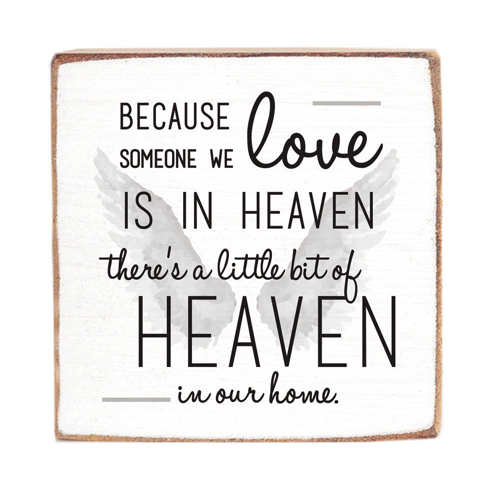 Heaven In Our Home Square Block Sign