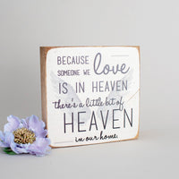 Heaven In Our Home Square Block Sign