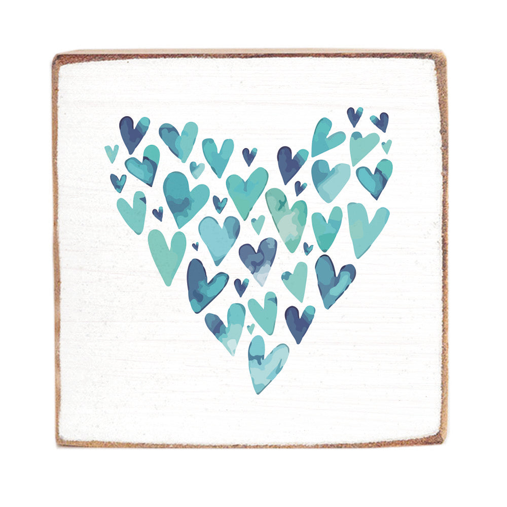 Watercolor Heart Block Sign