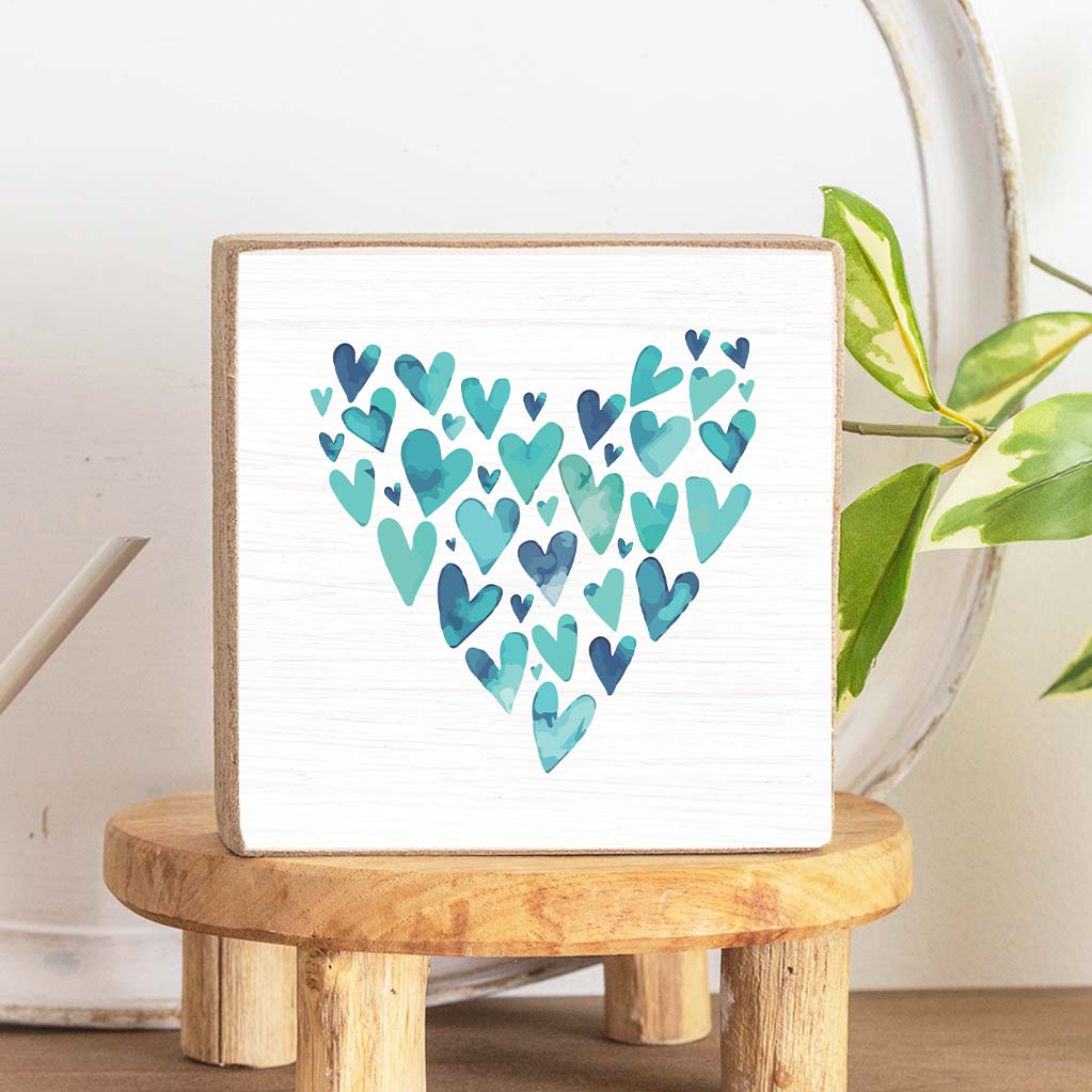 Watercolor Heart Block Sign