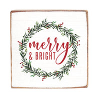 Merry And Bright Block Sign