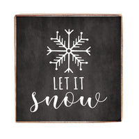 Let It Snow Square Block Sign