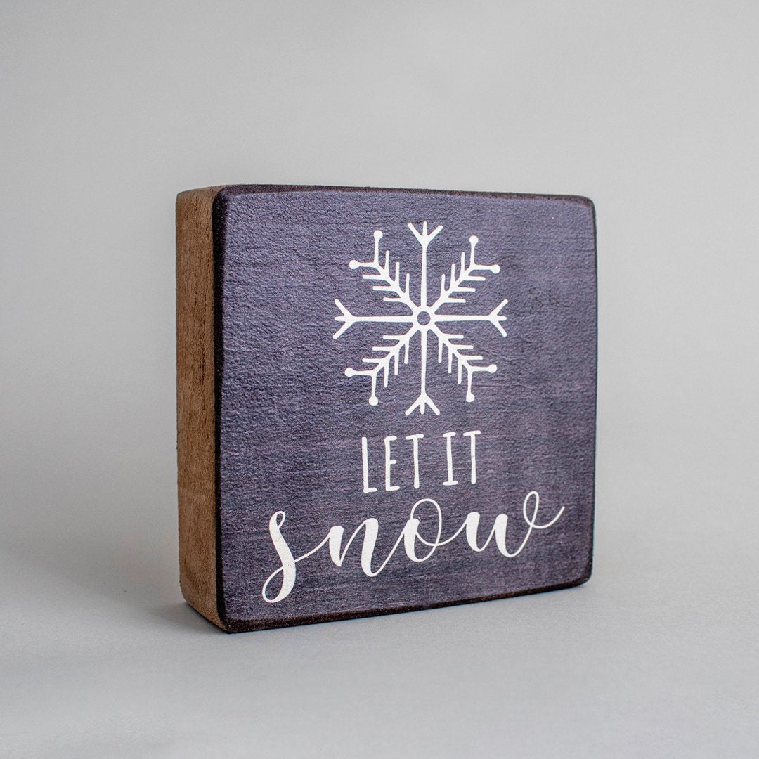 Let It Snow Square Block Sign