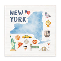 New York State Icons Block Sign
