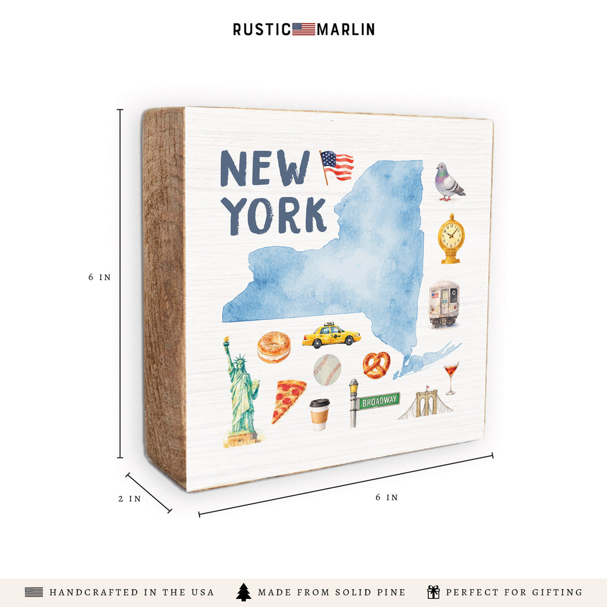New York State Icons Block Sign