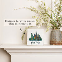 New York Cityscape Block Sign