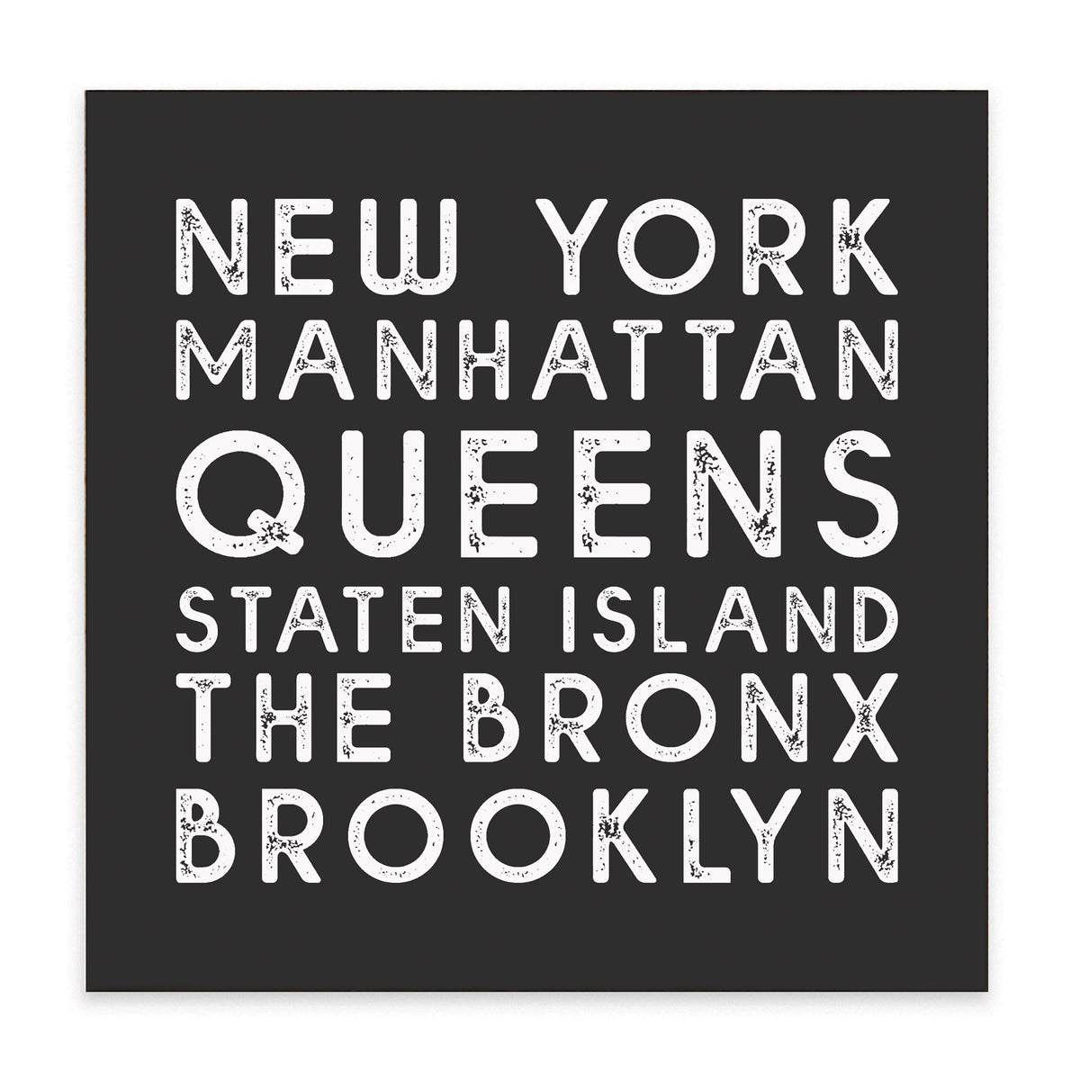 New York Boroughs Block Sign