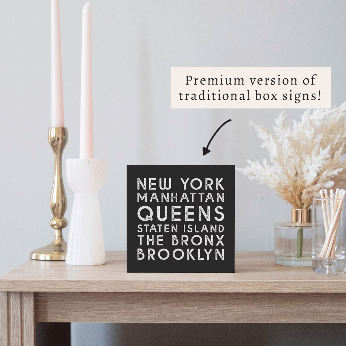 New York Boroughs Block Sign