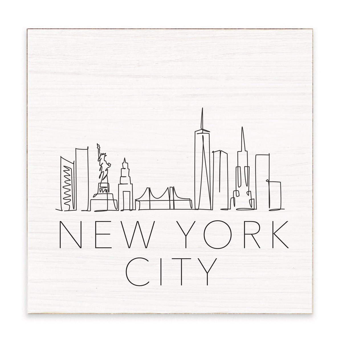 New York Line Art Block Sign