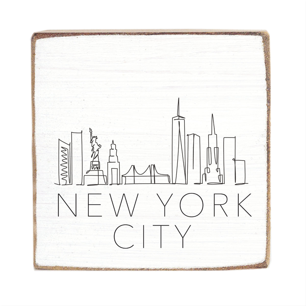 New York Line Art Block Sign