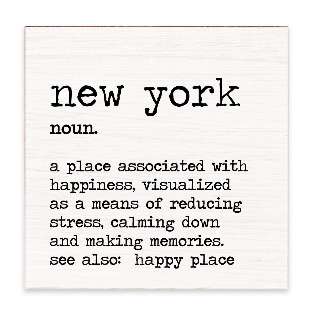 New York Definition Block Sign
