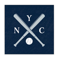New York Crossed Bats Baseball Block Sign