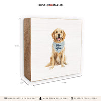 New York Baseball Dog Wooden Block