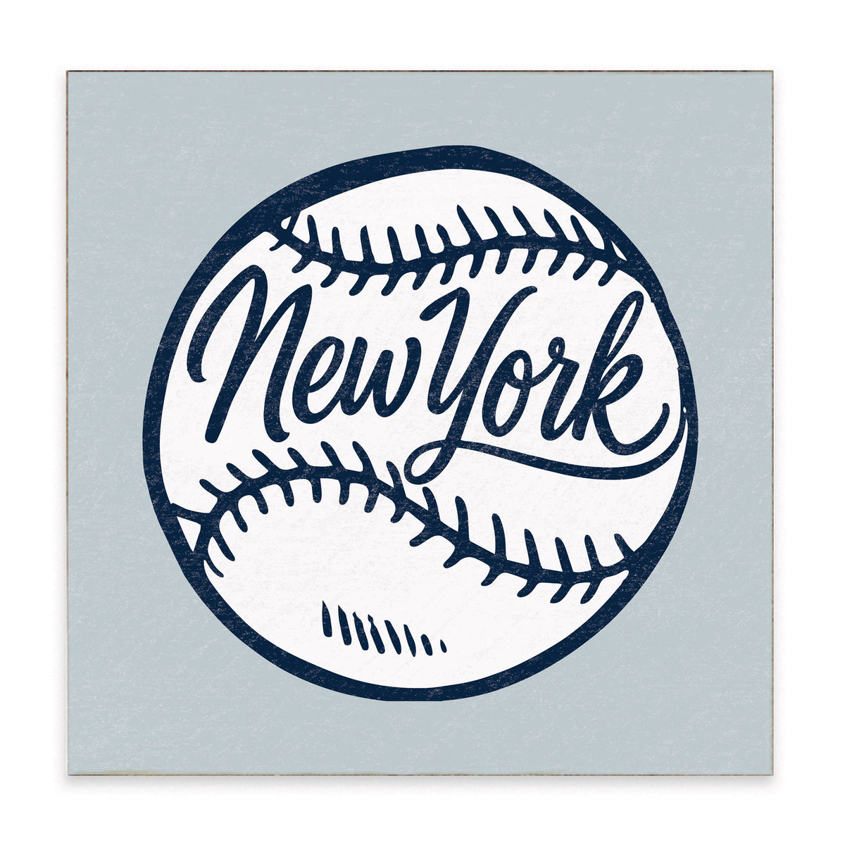 New York Baseball Ball Wooden Block