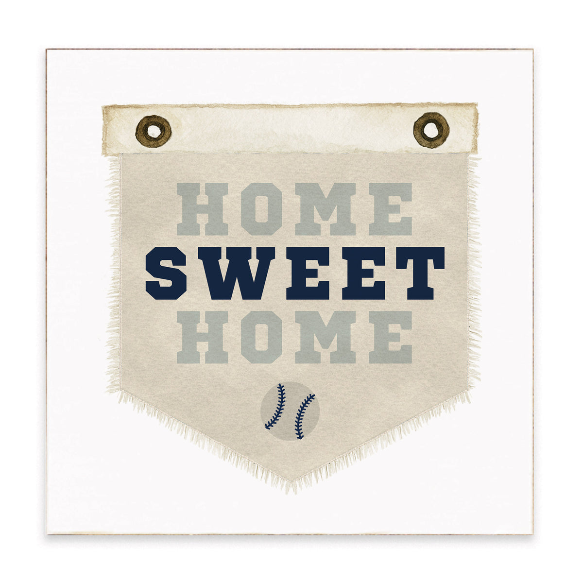 Baseball Home Sweet Blue Block Sign